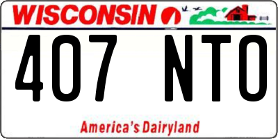 WI license plate 407NTO