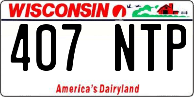 WI license plate 407NTP