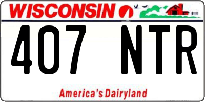 WI license plate 407NTR