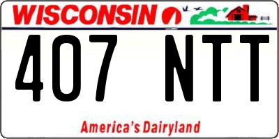 WI license plate 407NTT