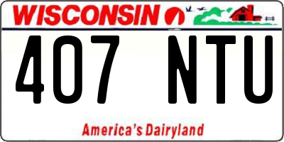 WI license plate 407NTU