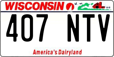 WI license plate 407NTV