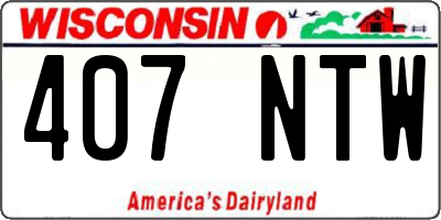 WI license plate 407NTW