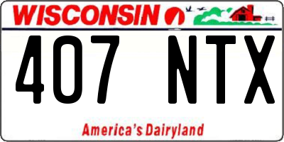WI license plate 407NTX