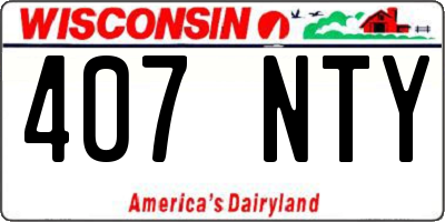 WI license plate 407NTY