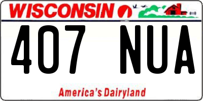WI license plate 407NUA