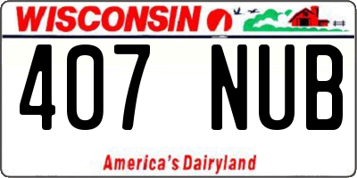 WI license plate 407NUB