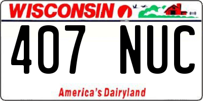 WI license plate 407NUC