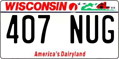 WI license plate 407NUG