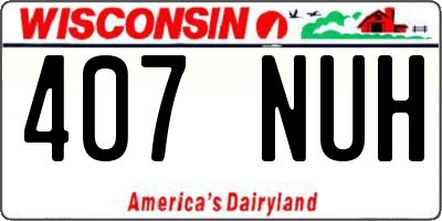 WI license plate 407NUH