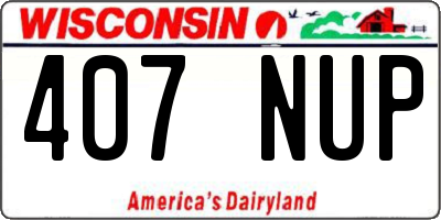 WI license plate 407NUP
