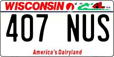 WI license plate 407NUS