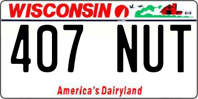 WI license plate 407NUT