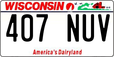 WI license plate 407NUV