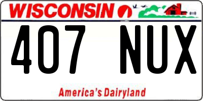 WI license plate 407NUX