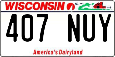 WI license plate 407NUY