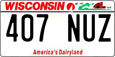 WI license plate 407NUZ