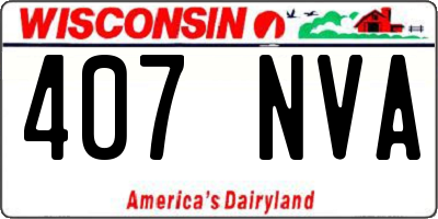 WI license plate 407NVA
