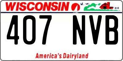 WI license plate 407NVB
