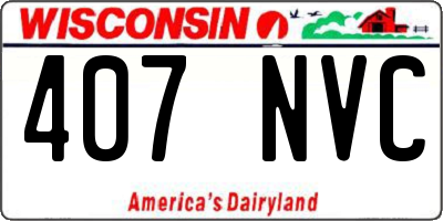 WI license plate 407NVC