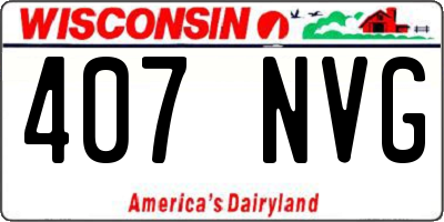 WI license plate 407NVG