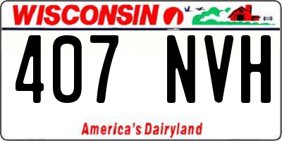 WI license plate 407NVH