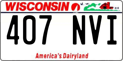 WI license plate 407NVI