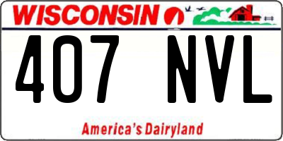 WI license plate 407NVL