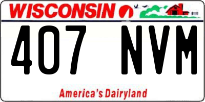 WI license plate 407NVM