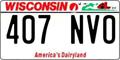WI license plate 407NVO