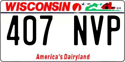 WI license plate 407NVP