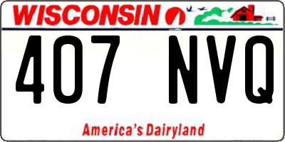 WI license plate 407NVQ