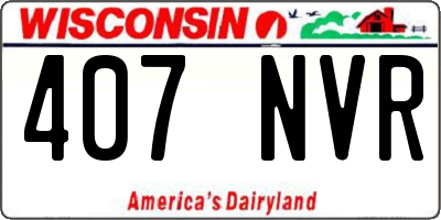 WI license plate 407NVR