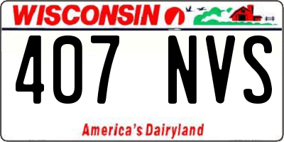 WI license plate 407NVS