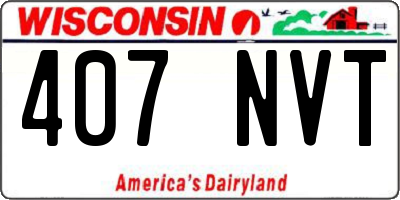 WI license plate 407NVT