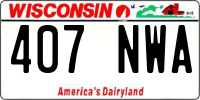 WI license plate 407NWA