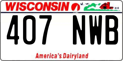 WI license plate 407NWB