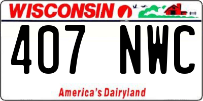 WI license plate 407NWC