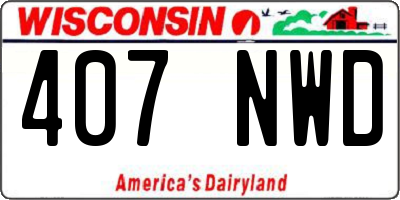 WI license plate 407NWD