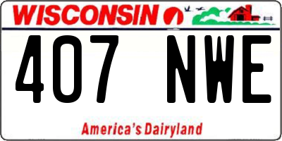 WI license plate 407NWE