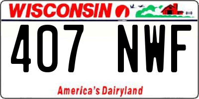 WI license plate 407NWF
