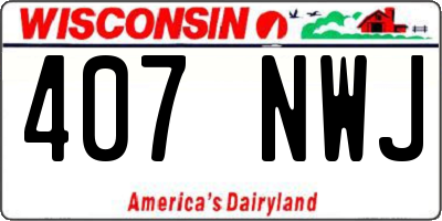 WI license plate 407NWJ