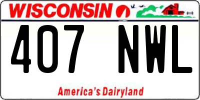 WI license plate 407NWL