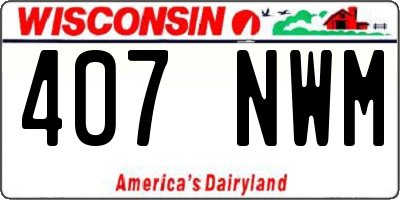 WI license plate 407NWM