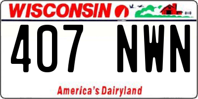 WI license plate 407NWN
