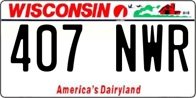 WI license plate 407NWR