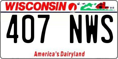 WI license plate 407NWS