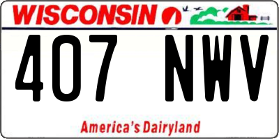 WI license plate 407NWV