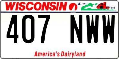 WI license plate 407NWW