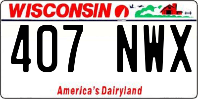 WI license plate 407NWX